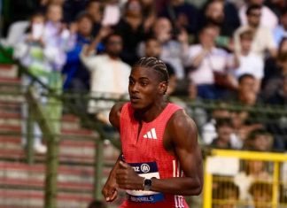 Alexander Ogando toca el cielo en Bruselas al llegar primero en 200 metros en la Liga Diamante