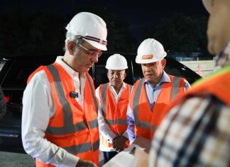 Presidente Abinader supervisa personalmente la construcción del paso a desnivel en la Prolongación 27 de Febrero con Isabel Aguiar