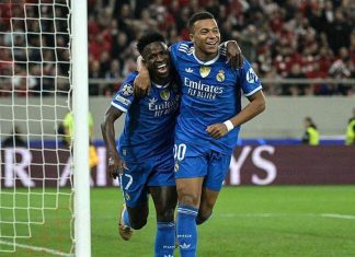 Mbappé marca cuatro goles y rescata al Real Madrid en vibrante triunfo 4-3 sobre el Olympiacos