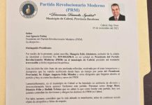 Renuncia presidente del PRM en Cabral, Barahona