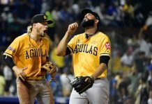 Las Aguilas Cibaeñas derrotan a las Estrellas Orientales ocho por dos
