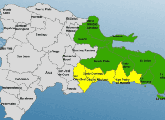 COE eleva nivel de alerta en once provincias y el Distrito Nacional por sistema frontal