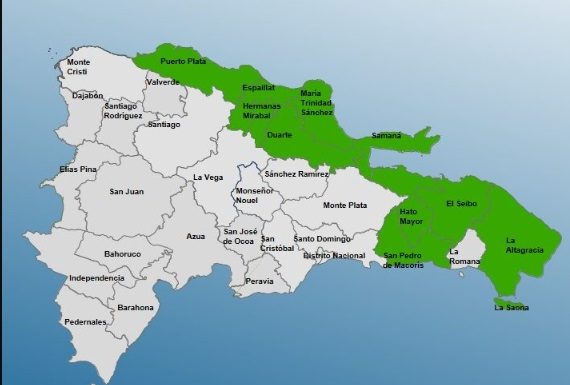 Ante vaguada, el COE coloca alerta verde sobre 10 provincias de RD