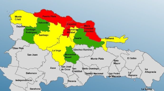 COE reporta daños y declara alerta roja para Puerto Plata, Espaillat y María Trinidad Sánchez