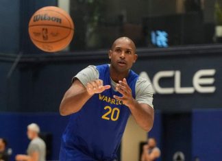 Al Horford anota seis triples, Warriors superan a los Nuggets
