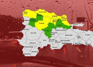 Seis provincias en alerta amarilla por fuertes lluvias y 4 en alerta verde
