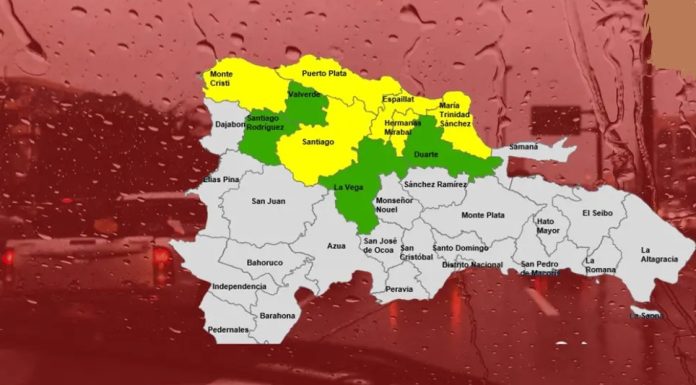 Seis provincias en alerta amarilla por fuertes lluvias y 4 en alerta verde