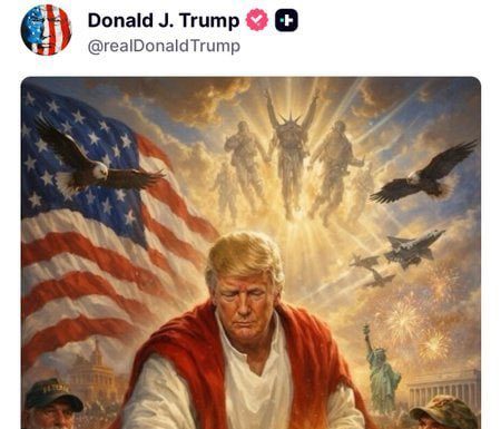 Trump acaba con el papa y publica una imagen suya comparándose con Jesucristo