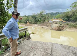Gobierno inicia demolición del puente colapsado sobre el río Camú en Puerto Plata
