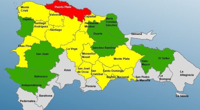 COE coloca en alerta roja a Puerto Plata; eleva niveles otras 21 provincias