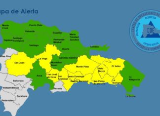Diez provincias y el Distrito Nacional se mantienen en alerta amarilla a causa de las lluvias