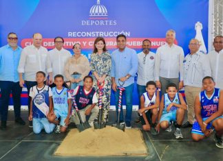 Vicepresidenta Raquel Peña y ministro Kelvin Cruz dan inicio a la reparación del Club Pueblo Nuevo en Santiago