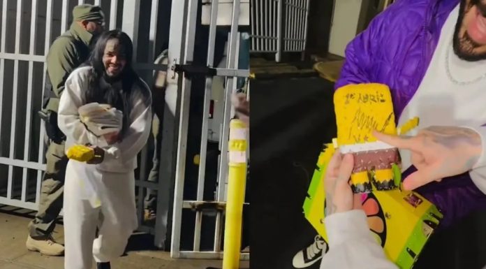 Tekashi 6ix9ine sale de prisión con un peluche firmado por Maduro