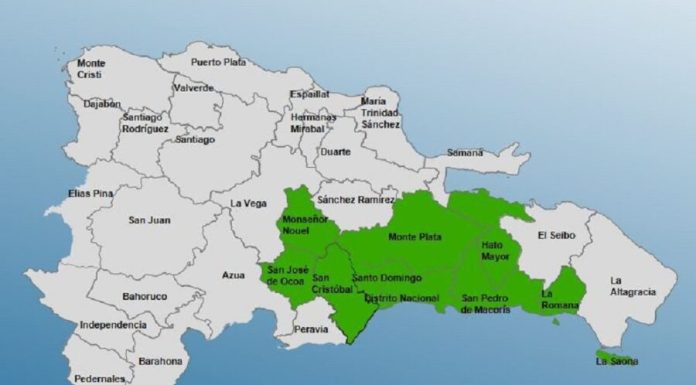 COE coloca ocho provincias y el Distrito Nacional bajo alerta verde por lluvias